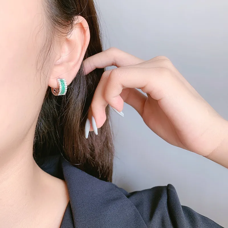 Luxury Zirconia Hollowout Hoop Earrings 60200065 - image2