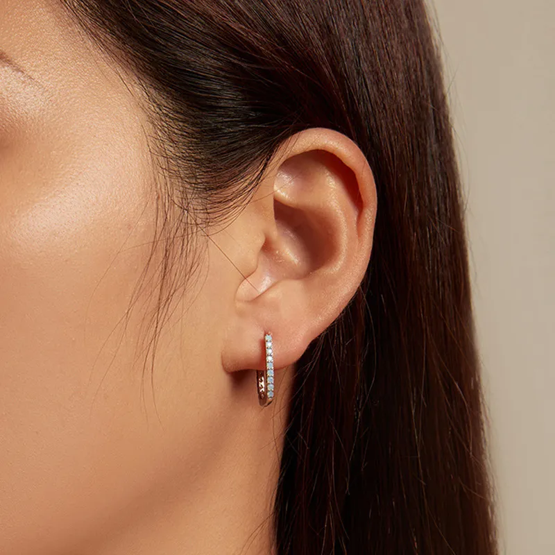 Luxury Zirconia U Shape Hoop Earrings 60200066 - image2