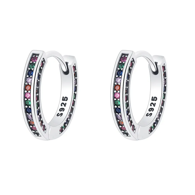 Full Rainbow Zirconia Hoop Earrings 60200068
