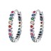 Rainbow Bubble Zirconia Hoop Earrings 60200072