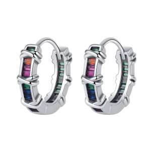Ropes Ladder Zirconia Hoop Earrings 60200075