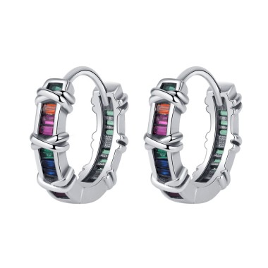 Ropes Ladder Zirconia Hoop Earrings 60200075