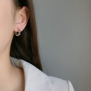 Ropes Ladder Zirconia Hoop Earrings 60200075