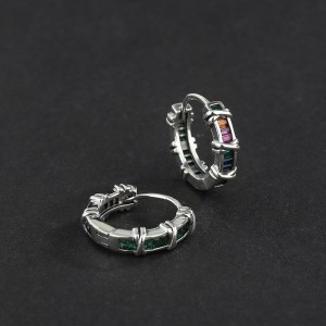 Ropes Ladder Zirconia Hoop Earrings 60200075