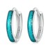 Blue Enamel Sequin Hoop Earrings 60200078