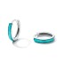 Blue Enamel Sequin Hoop Earrings 60200078