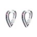 Vintage Rainbow Zirconia Heart Hoop Earrings 60200079