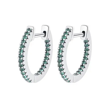 Vintage Zirconia Huggie Hoop Earrings 60200080