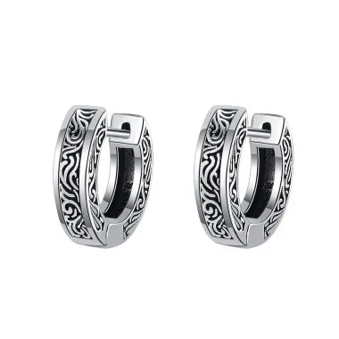 Vintage Art Deco Herb Huggie Hoop Earrings 60200081