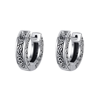 Vintage Art Deco Herb Huggie Hoop Earrings 60200081