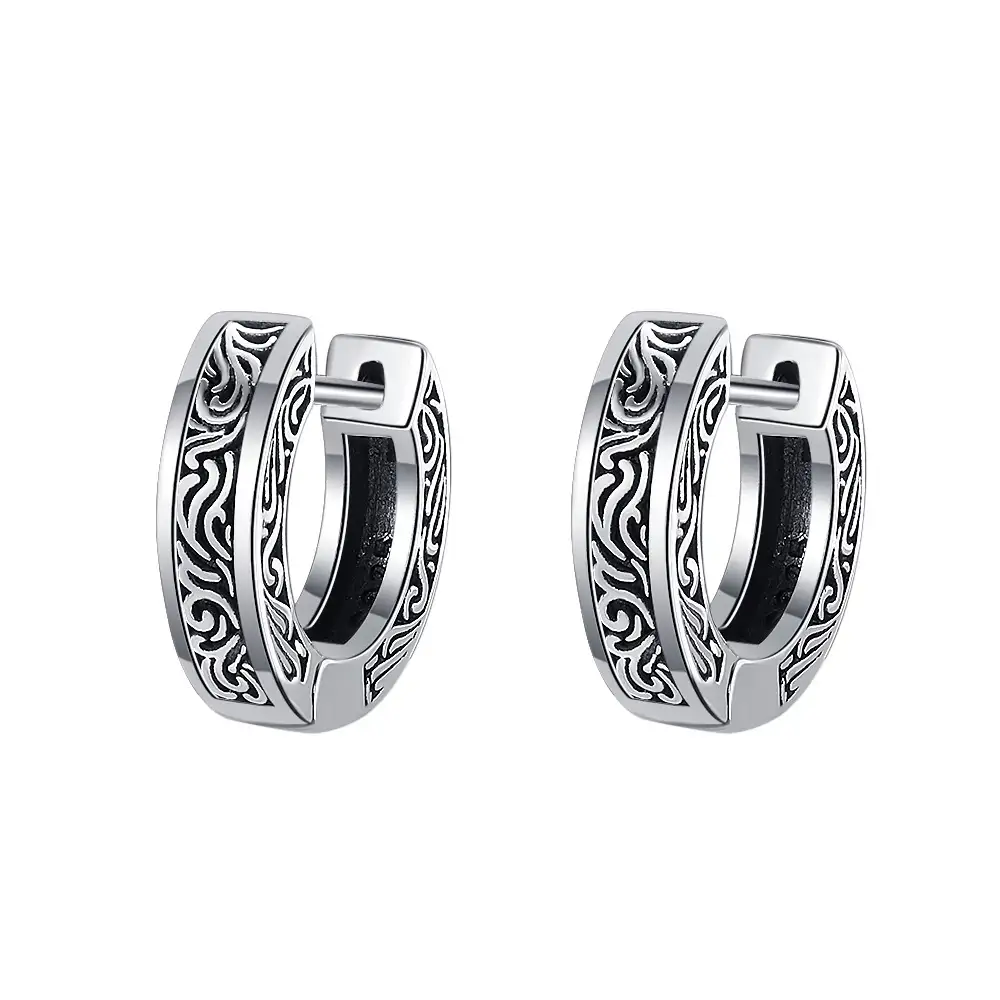 Vintage Art Deco Herb Huggie Hoop Earrings 60200081
