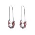 Vintage Red Zirconia Safe Pin Hoop Earrings 60200082