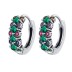 Vintage Green Zirconia Huggie Hoop Earrings 60200083