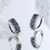 Vintage Green Zirconia Huggie Hoop Earrings 60200083