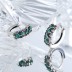 Vintage Green Zirconia Huggie Hoop Earrings 60200083