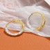 Two Tone Color Hammered Hoop Earrings 60200084