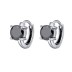 Black Zirconia Huggie Hoop Earrings 60200088