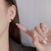 Black Zirconia Huggie Hoop Earrings 60200088