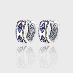 Vintage Zirconia Wide Huggie Hoop Earrings 60200089