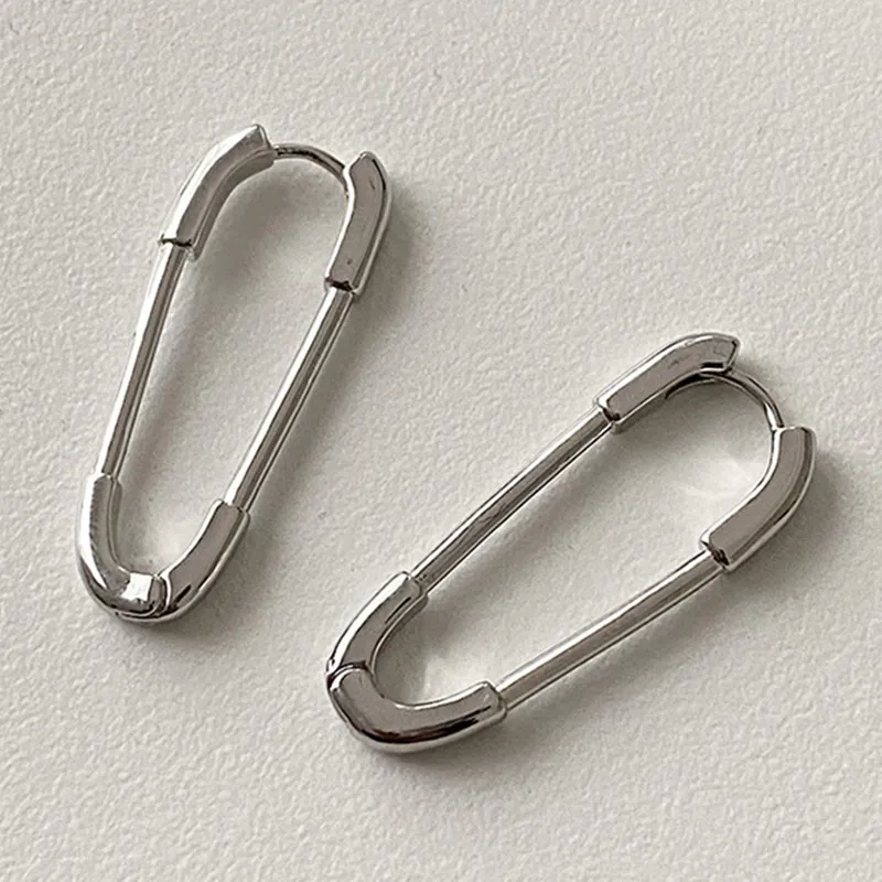 Safe Pin Huggie Hoop Earrings 60200091 - image2