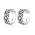 Geometric Pattern Zirconia Huggie Hoop Earrings 60200092