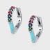 Rainbow Zirconia Enamel Hoop Earrings 60200094