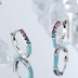 Rainbow Zirconia Enamel Hoop Earrings 60200094