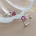 Vintage Zirconia Heart Hoop Earrings 60200095