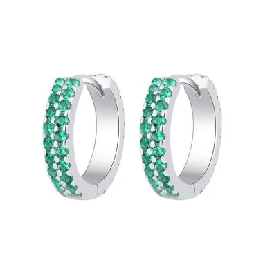 Spring Zirconia Huggie Hoop Earrings 60200096