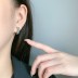 Gothic Punk Zirconia Huggie Hoop Earrings 60200098