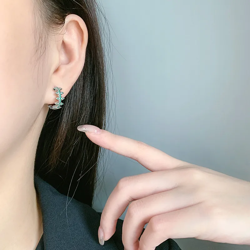 Gothic Punk Zirconia Huggie Hoop Earrings 60200098 - image2