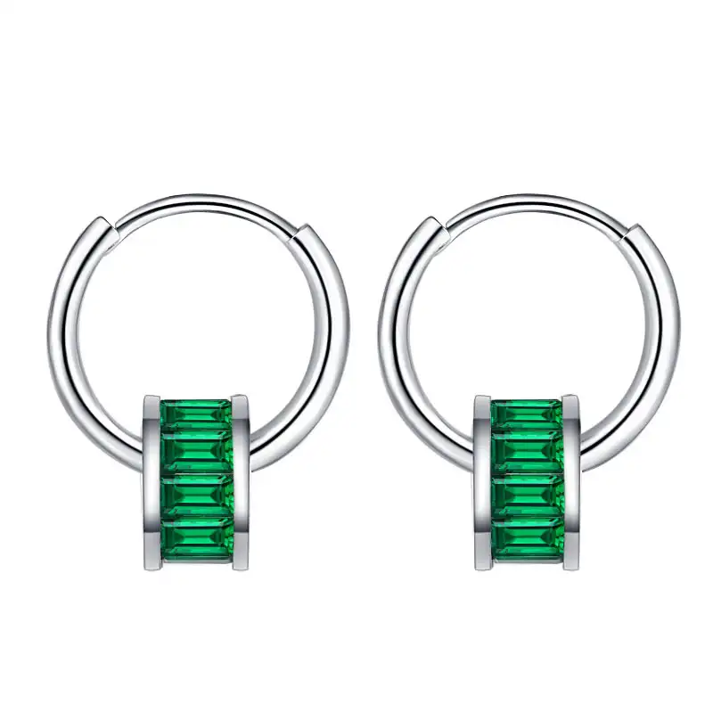 Emerald Zirconia Small Waist Hoop Earrings 60200099