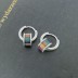 Rainbow Zirconia Small Waist Hoop Earrings 60200100