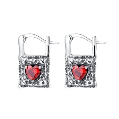 Vintage Heart Hammered Hoop Earrings 60200101