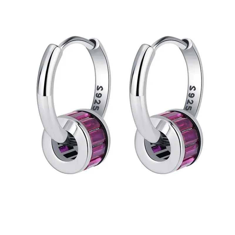 Violet Zirconia Small Waist Hoop Earrings 60200105