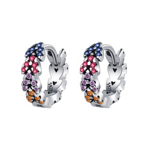 Rainbow Arrow Zirconia Hoop Earrings 60200107