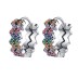 Rainbow Zirconia Waves Hoop Earrings 60200108