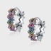 Rainbow Zirconia Waves Hoop Earrings 60200108