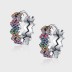 Rainbow Zirconia Waves Hoop Earrings 60200108