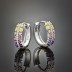 Yellow Pink Zirconia Hoop Earrings 60200110