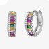 Rainbow 5A Zirconia Ladder Hoop Earrings 60200112