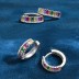 Rainbow 5A Zirconia Ladder Hoop Earrings 60200112