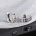 Rainbow Square Zirconia Hoop Earrings 60200113