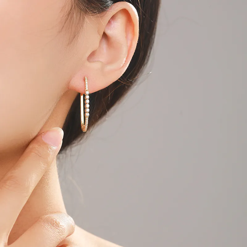 5A Zirconia U Hoop Earring 60200124 - image1