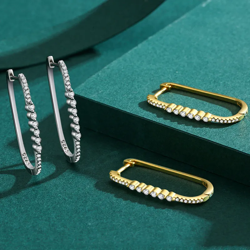 5A Zirconia U Hoop Earring 60200124 - image2