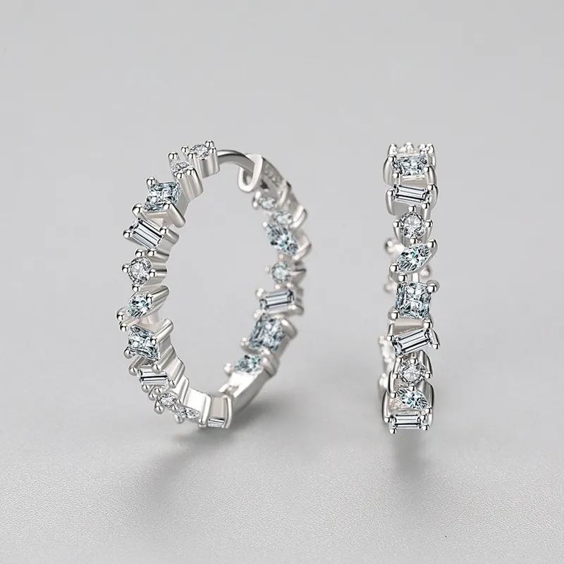 Irregular Zirconia Hoop Earring 60200125 - image2