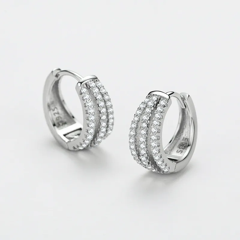 Shiny Rows Zirconia Hoop Earring 60200127 - image2