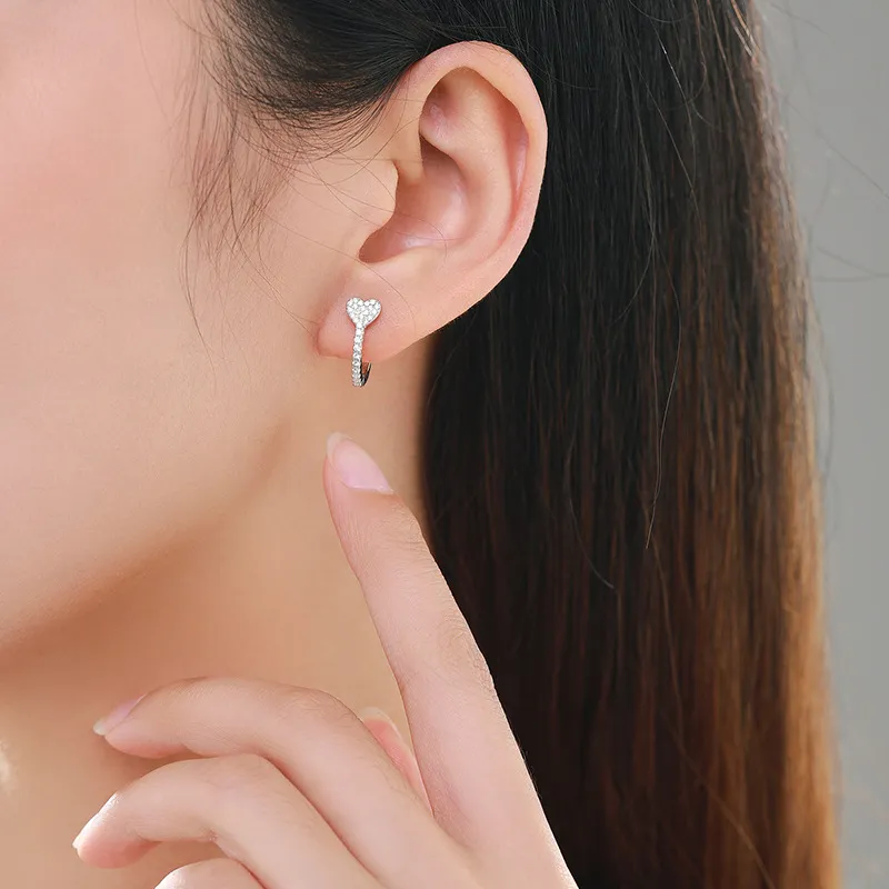 5A Heart Zirconia Hoop Earring 60200134 - image1