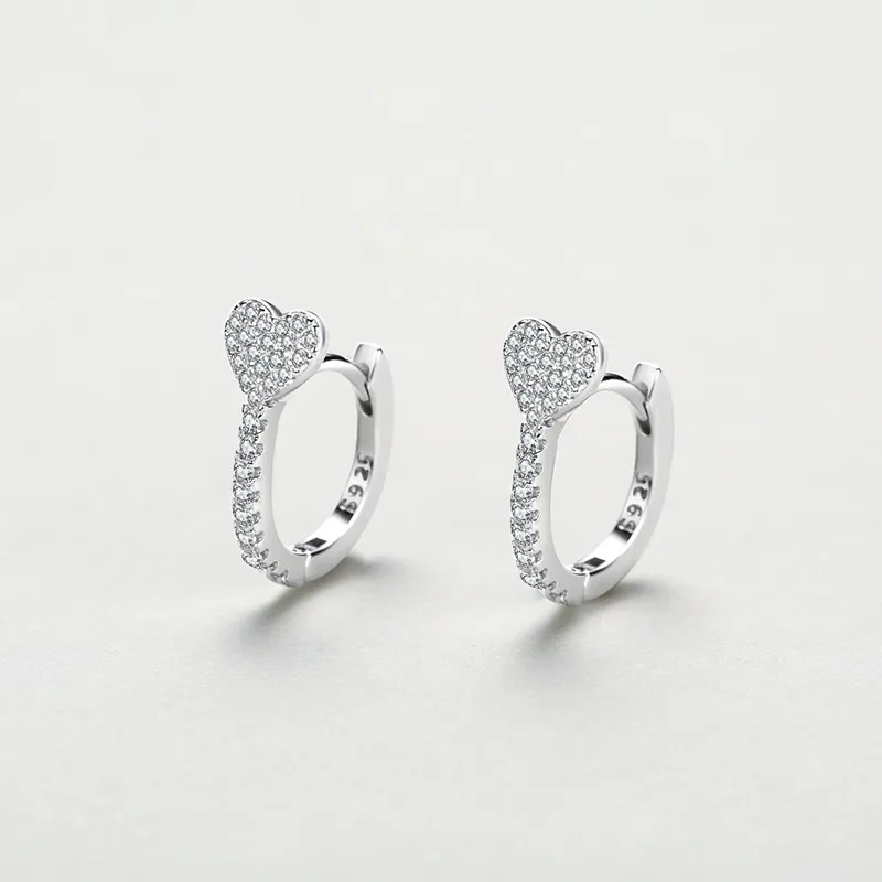 5A Heart Zirconia Hoop Earring 60200134 - image2
