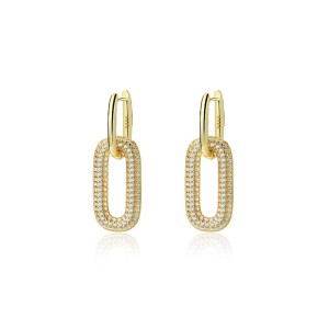 Luxury Linked Chain Zirconia Hoop Earring 60200140